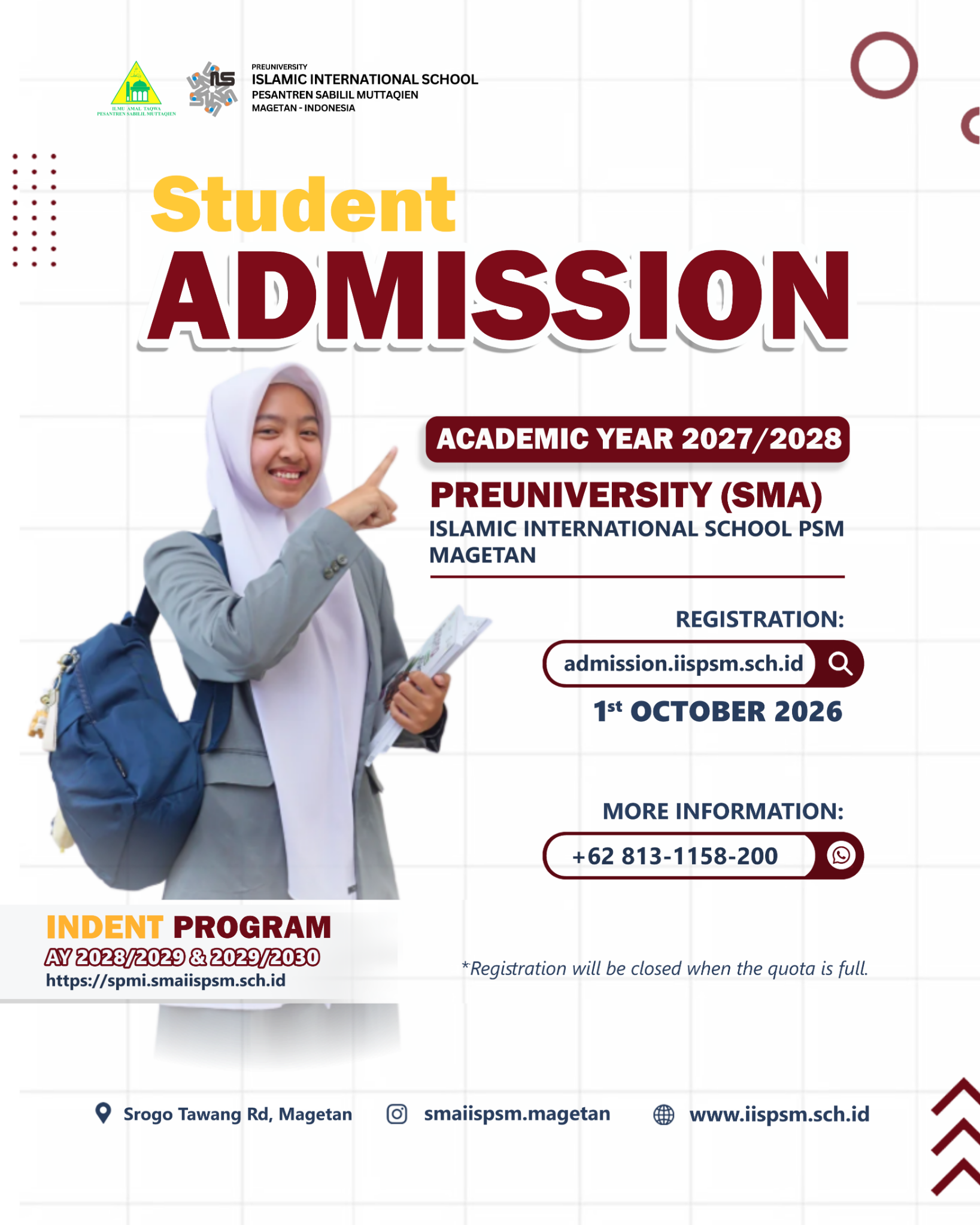 Flyer Student Admission Preuniversity 2027/2028